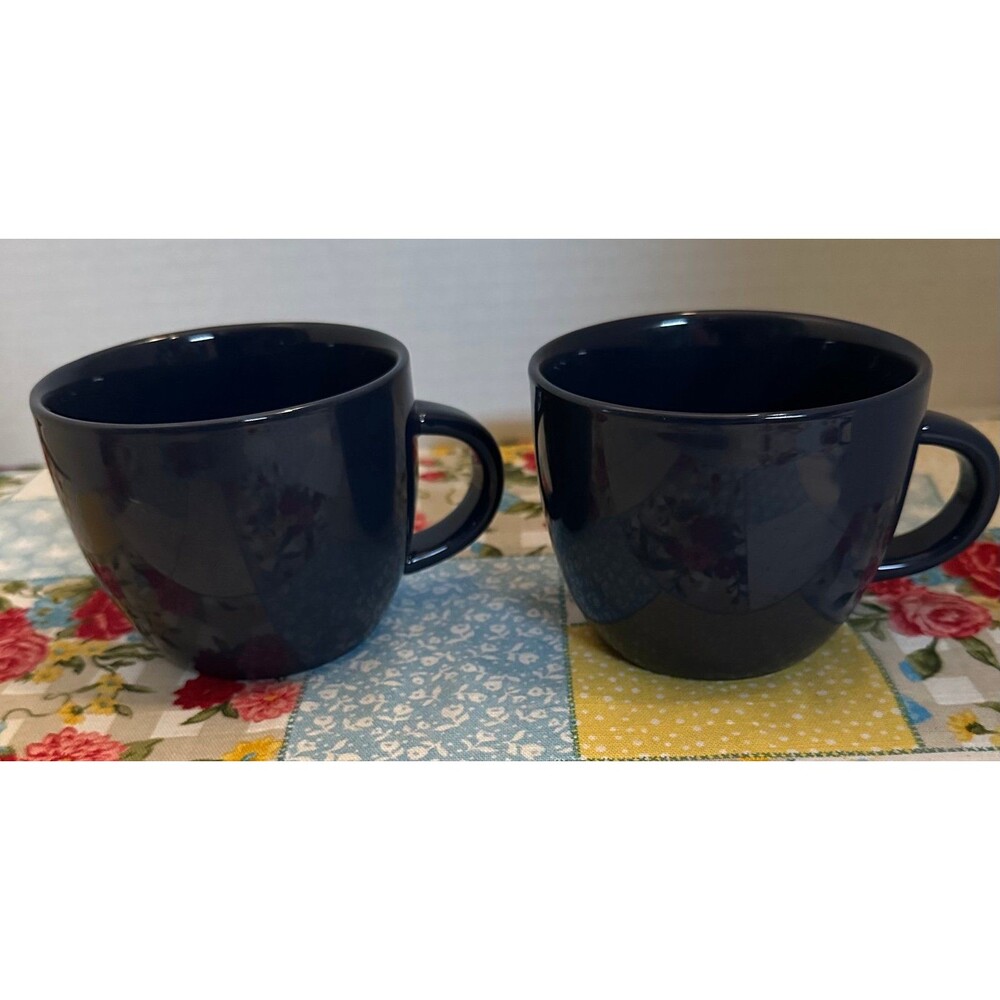 Set of 2 Target Project 62 Tilley Stoneware Mugs Navy Blue 12oz
